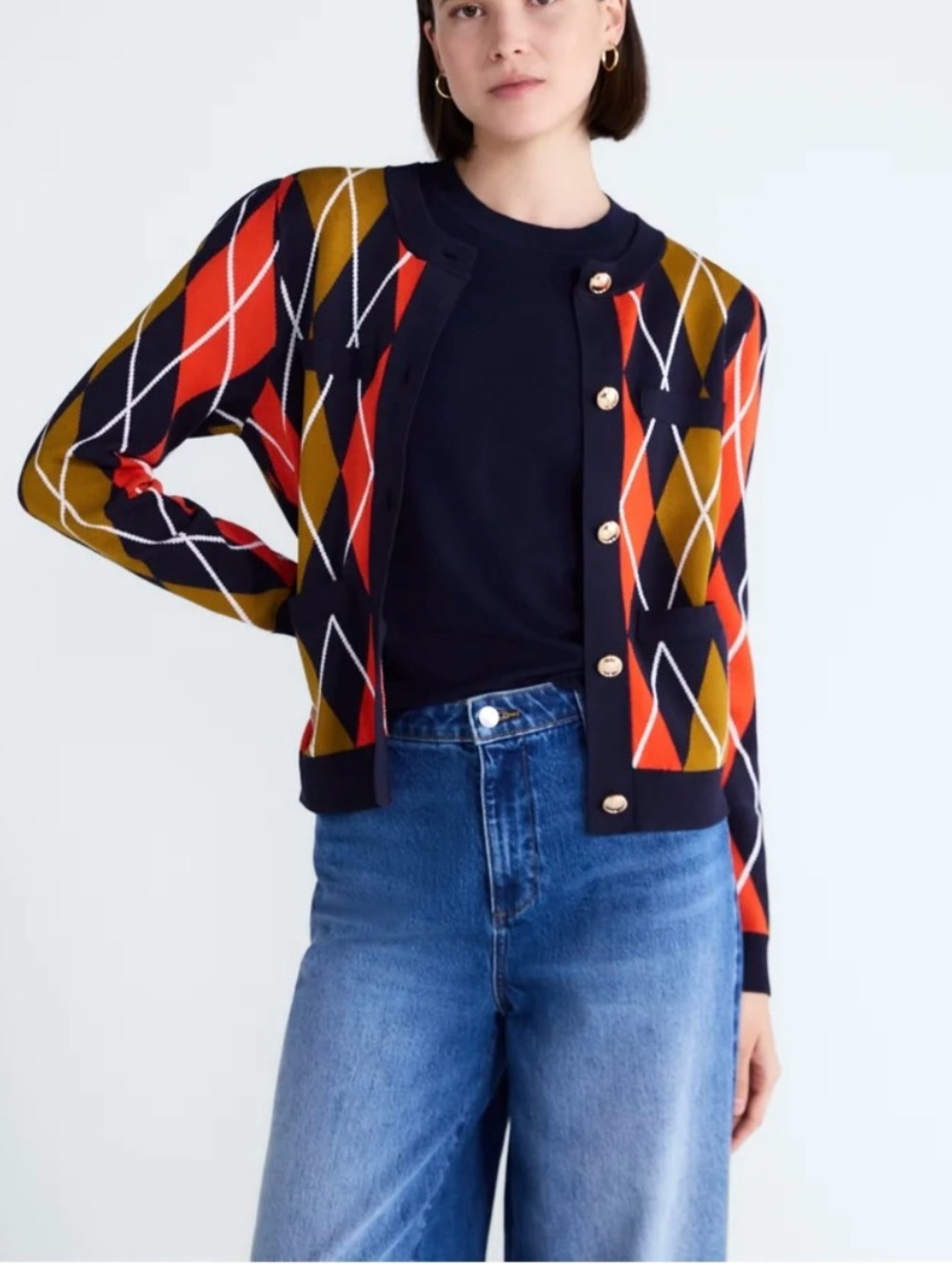 NWT Free Assembly Argyle Sweater